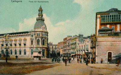 Cartagena - Rådhusplassen, ca 1900.