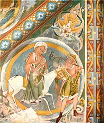 Takdekorasjon i kapellet Saint-Julien, Le Petit-Quevilly, Normandie, Frankrike, 1928.