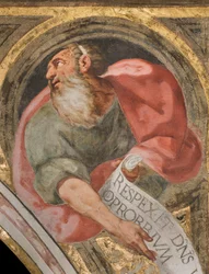 Central Nave, Plume First Span North, Bust with Prophet, Detail, Cathedral of Santa Maria Assunta, Cathedral, Cremona, Lombardia, Italia (bilde)
