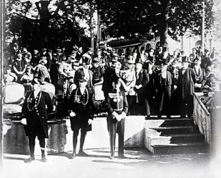 Seremoni med dignitærer og embetsmenn, c1914-c1918