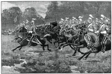 Anklagen for 5. og 7. Dragoon Guards, anmeldelse i Windsor Park, 1900