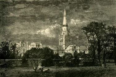 Chichester Cathedral, fra sør, 1898.