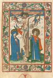 Kristus på korset med engler, 1483.