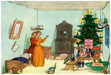 Julescene fra King Nutcracker av Heinrich Hoffmann, 1853 1956