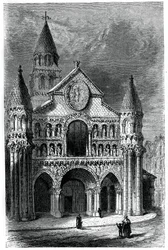 Notre Dame de la Grande-kirken, Poitiers, Frankrike, 1100-tallet, 1870