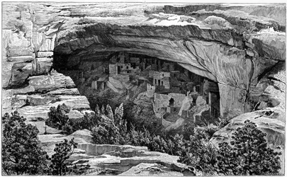 Cliff Palace i Cliff Palace Canyon, sørvest i Colorado, USA, 1901