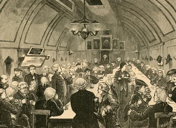 Cogers Hall, fra et gammelt trykk, 1897.