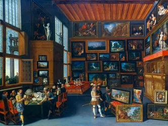 Cognoscenti in a Room hang with Pictures, c1620