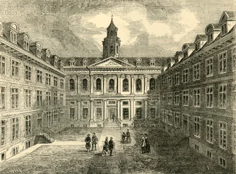 College of Physicians, Warwick Lane. Interiør i firkanten, c1872.