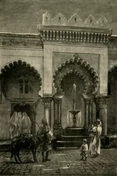Kolonnaden til moskeen i Djamaa-El-Kebir, Alger, 1890.