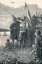 Columbus tar San Salvador i besittelse for Spania, 1904