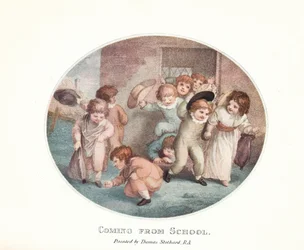 Kommer fra skolen 1906