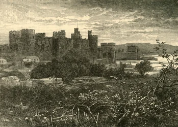 Conway Castle, fra veien til Llanrwst, 1898.