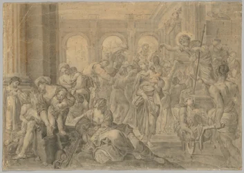 Kopi av Annibale Carraccis St. Roch Giving Alms, 1595 eller senere.