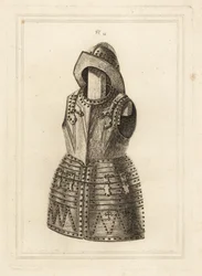 Corcelet eller drakt av lys arquebus rustning og morion hodeplagg fra Tower of London
