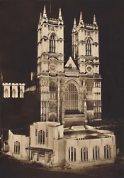 Festbelysning til kroningen - Westminster Abbey, 1937