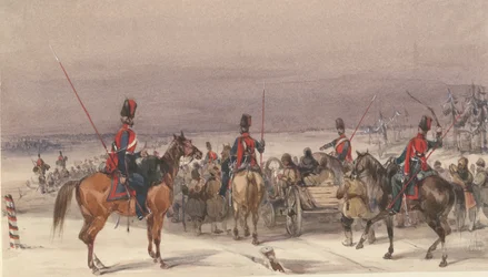 Kosakker som konvoierer deporterte, 1831