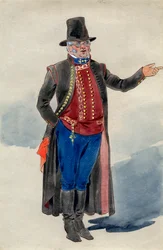 Kostymedesign for Dear Little Denmark, Prince of Wales Theatre, 1909