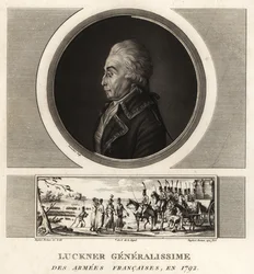 Grev Nicolas Luckner, fransk revolusjonær general, Generalissime des Armees Francaises, henrettet i 1794