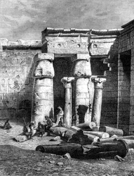 Rett med restene av en kristen kirke, Medinet-Habou, 1881