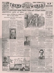 Crippens Life at Sea, forsiden av News of the World, 31. juli 1910.