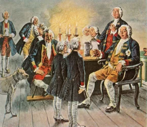 Kronprins Frederick og prins Henry ... bød sin far kongen god natt, 1727, 1936.