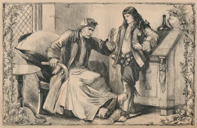 Crusoe rådet av sin far, c1870