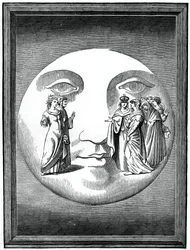 Dante og Beatrice fraktet til månen, 1500-tallet 1870
