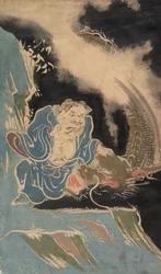 Daoist Immortal with Dragon, sannsynligvis 1800-tallet.