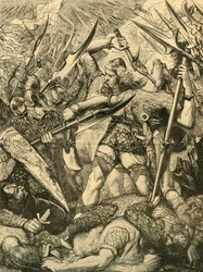 Harolds død i slaget ved Hastings, 1873.