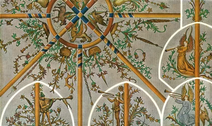Utsmykning i Stedum kirke, Groningen, Nederland, 1928.