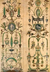 Design for et veggmaleri, Frankrike, 1928.