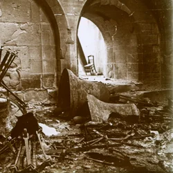 Ødelagt kirke, Marne, Nord-Frankrike, c1914