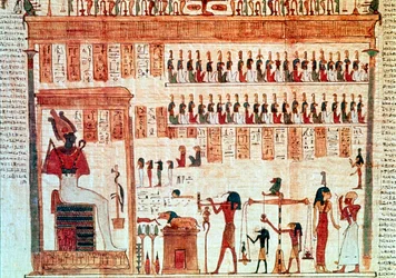Detalj fra en bok om de døde rulle, gammel egyptisk, ptolemaisk periode, 332-30 f.Kr.