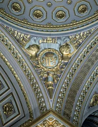 Detalj av et anheng i en kuppel, Galerie des Batailles, Chateau de Versailles, Frankrike