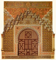 Detalj av sidevinduene i Hall of the Two Sisters, 1907.