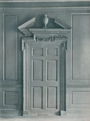 Dør til rom med panel, tidlig georgiansk, 26, Hatton Garden, c1909