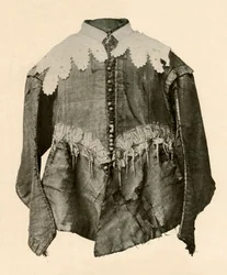 Dublett av svart silke trimmet med spisser av gallon med sølvaiglets, 1600-tallet, 1937.