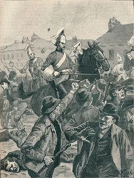 Dragoner og høylandere spredte opprørere i Belfast, 1872 1906.