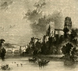 Durham Cathedral fra sørvest, 1898.