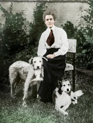 Edith Cavell med kjæledyrhundene sine, c1915