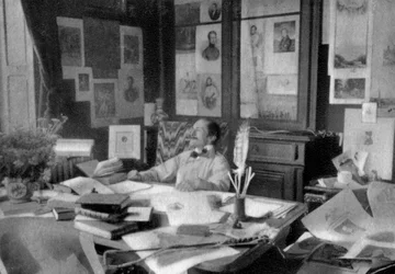 Edmond Rostand , fransk poet og dramatiker, 1908
