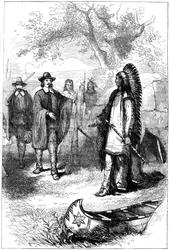 Edward Winslows besøk i Massasoit, 1600-tallet c1880