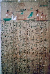 Egyptiske hieroglyfer fra en dødebok