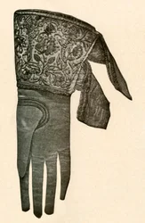 Brodert hanske, c1600-tallet, 1937.