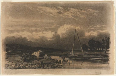 English View, etter Jules Dupré, 1800-tallet.