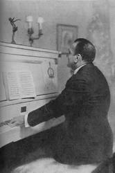 Enrico Caruso - Italias berømte tenor ved pianoet, c1925