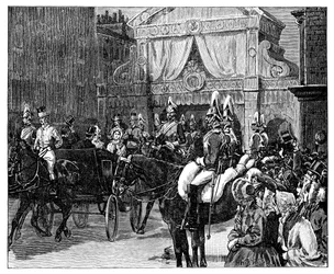 Prinsessen Alexandras inntog i London, sent på 1800-tallet