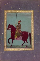 Rytterportrett av Aurangzeb, 1600-tallet.