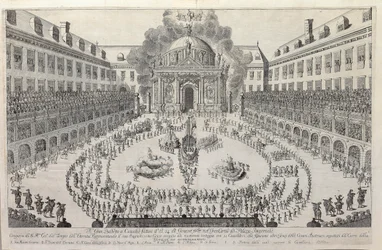 Rideballett på gårdsplassen til Wien Hofburg, 1667.